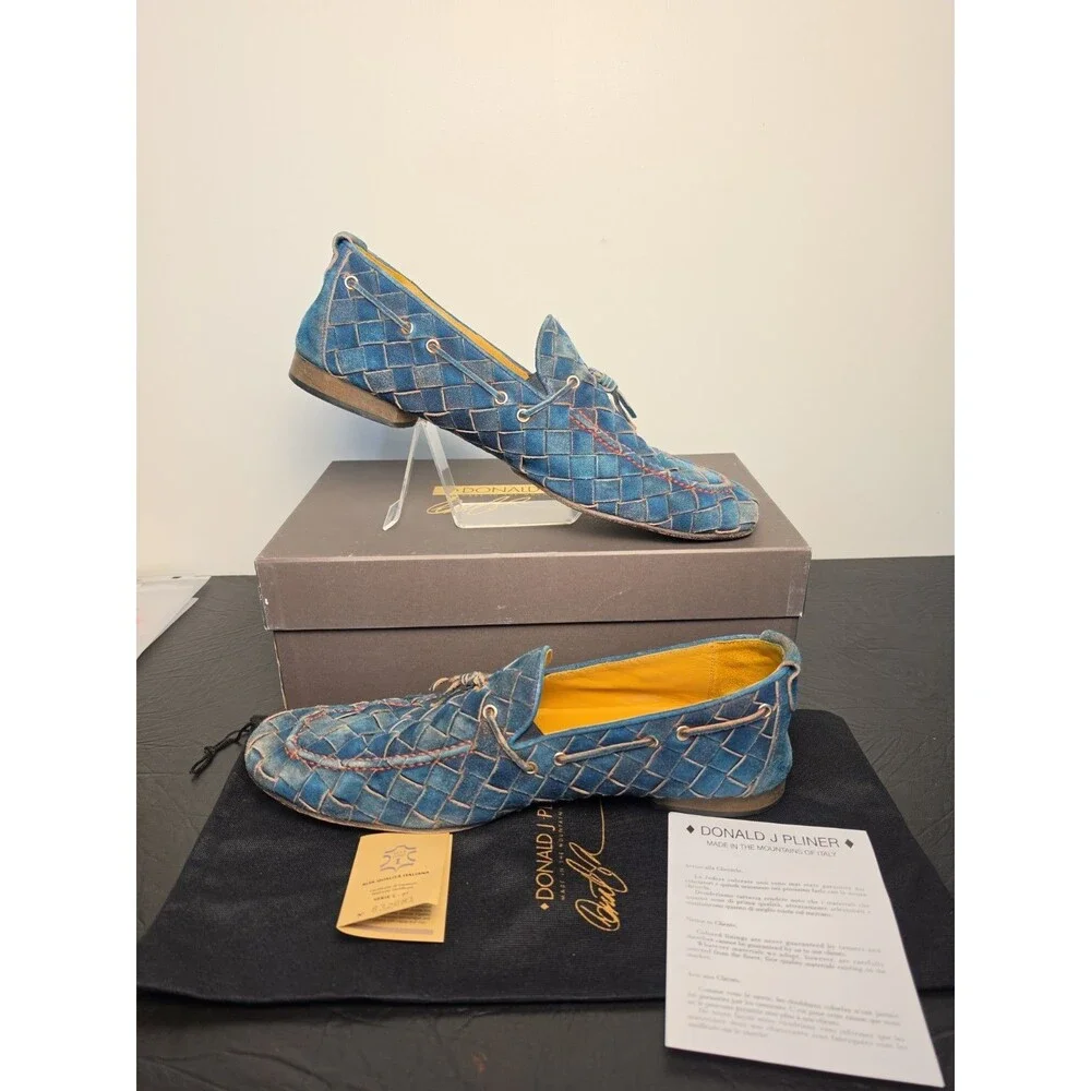 Donald J Pliner VINCE‑MAMA Navy Wash Suede Loafer – Made in Italy – M14– Rare